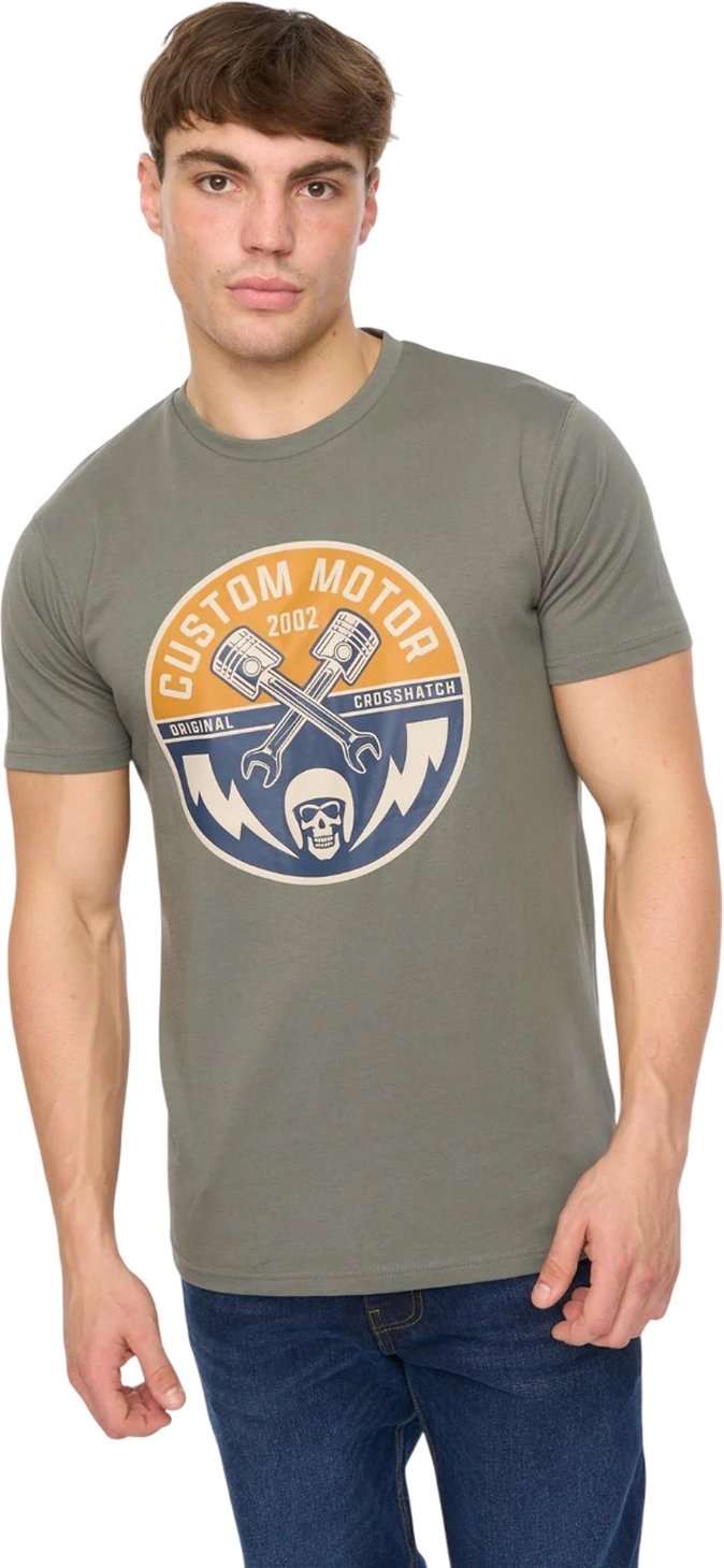 Crosshatch - "Moules" T-Shirt für Herren (Oliv)