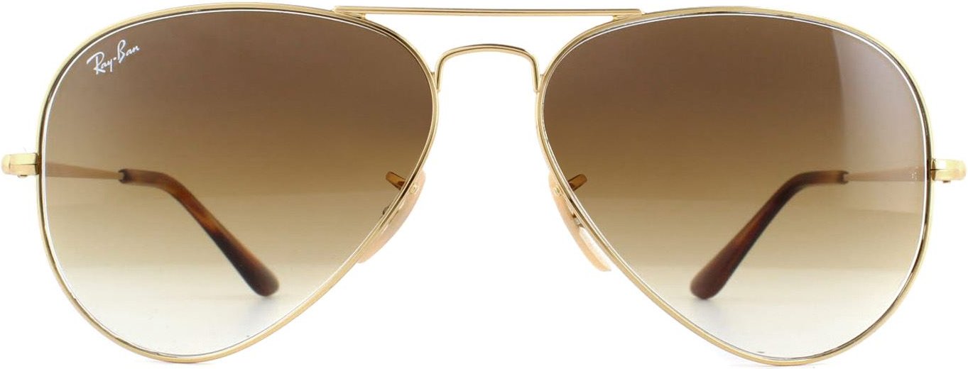 Ray-Ban Sonnenbrille Aviator Metall II RB3689 914751 Gold Braun Verlauf