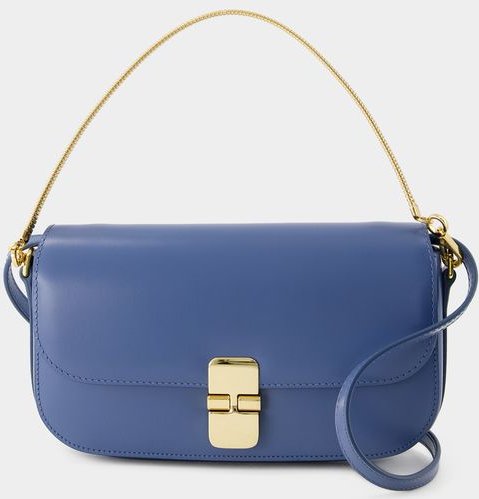 Grace Chaine Clutch - A.P.C. - Leder - Ozeanblau