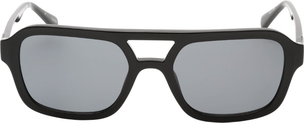 Guess Sonnenbrille mit rauchigen Gläsern in glänzendem Schwarz