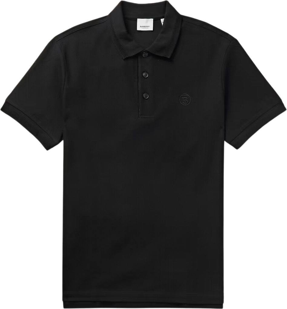 Burberry Branded Circle Logo Schwarzes Poloshirt