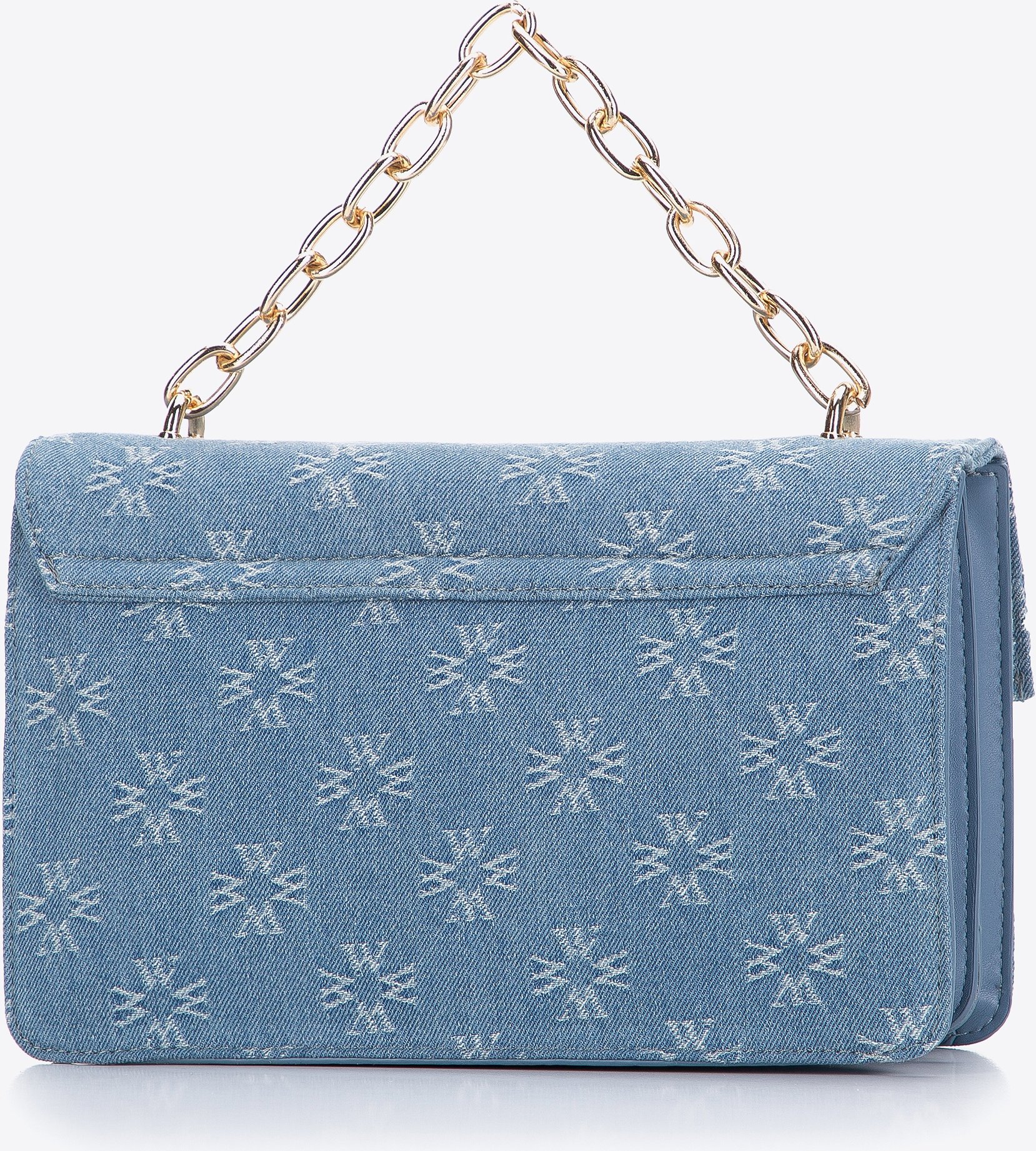 Wittchen Damen-Umhängetasche aus Denim mit Monogramm, blauer Baumwolle