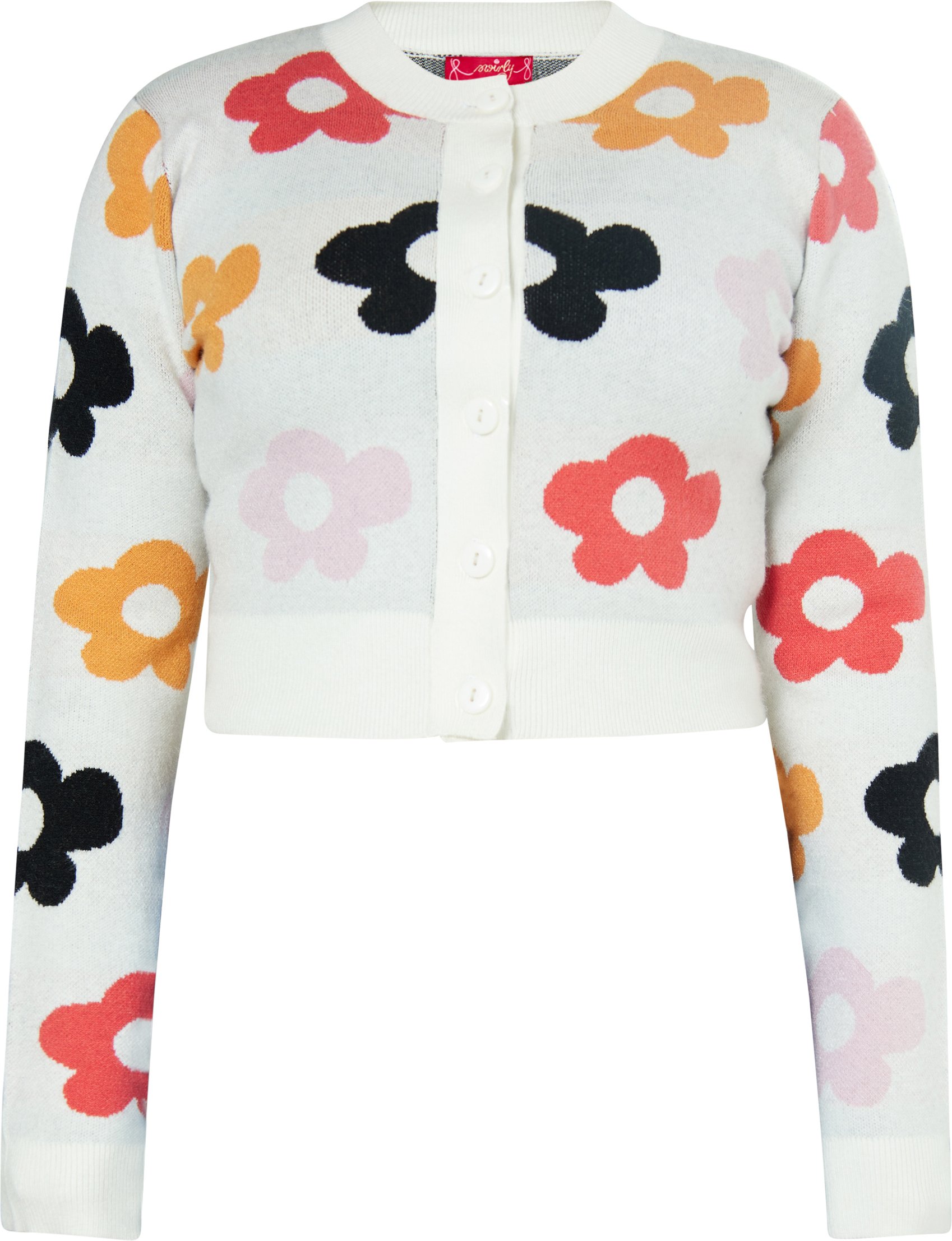 Thumbnail - Mymo Strickjacke Frauen Weiss Mehrfarbig