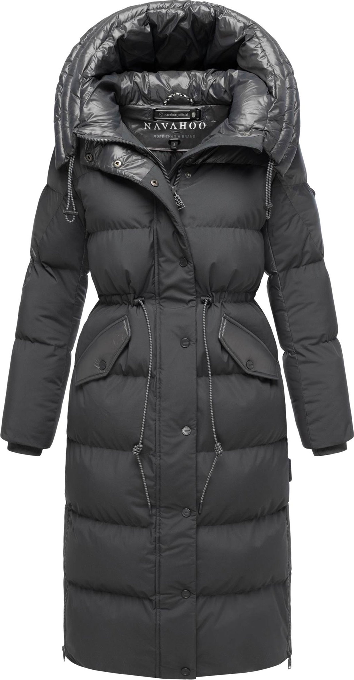 Navahoo Damen Steppmantel Knusperherz mit Taillenzug & Kapuze