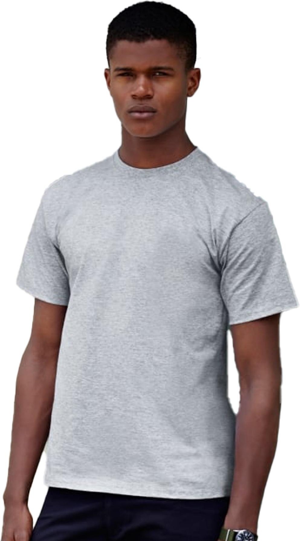 Thumbnail - Fruit Of The Loom | Mens Crew Neck Kurzarm T-Shirt-Hellgrau (5 Pack)