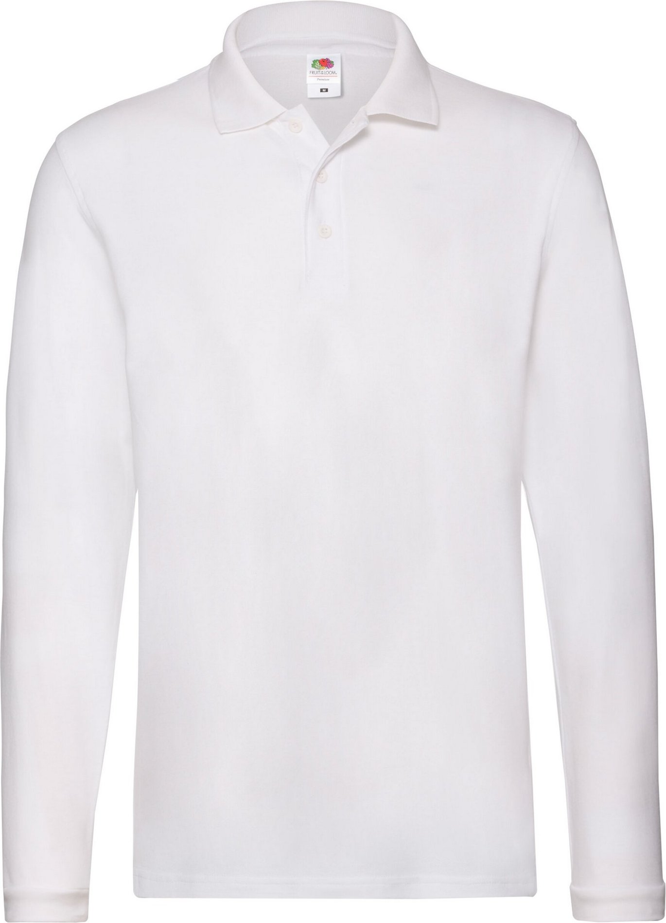 Fruit of the Loom - Poloshirt für Herren Langärmlig (Weiß)