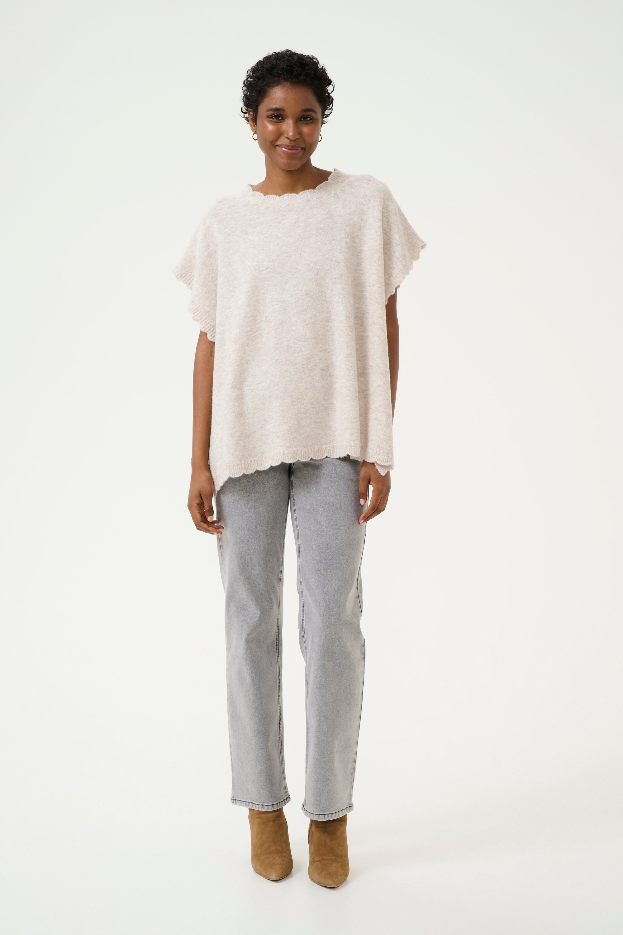 Poncho Oversize fit String Melange