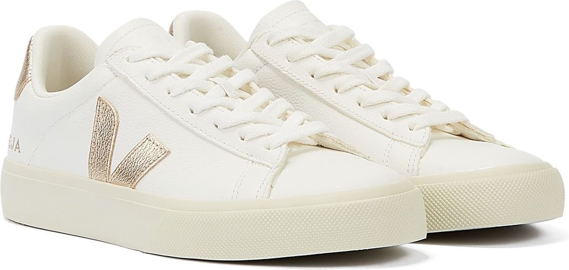 Veja Campo Platine Damen Weiß/Gold Turnschuhe
