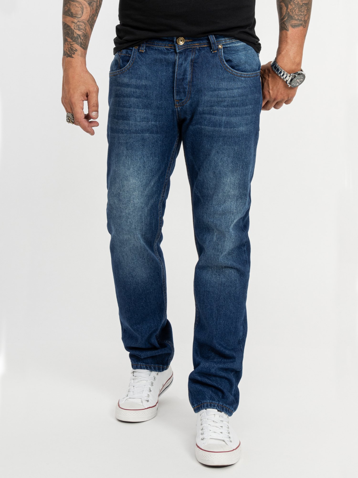 Rock Creek Jeans Straight Leg Blau