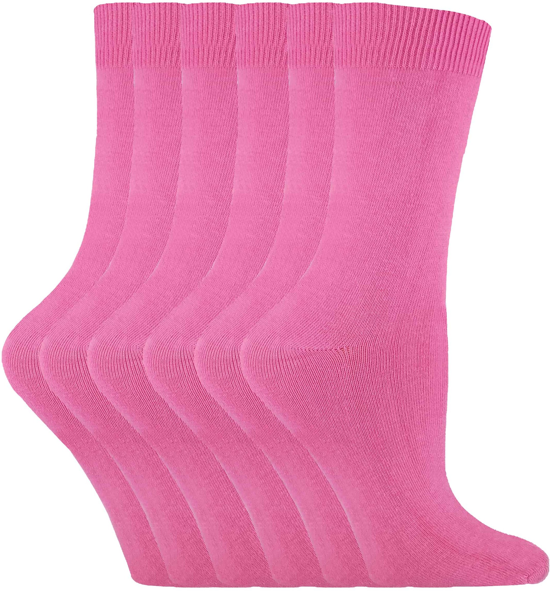 Sock Snob - 6 Paar Damen einfarbige Baumwollsocken