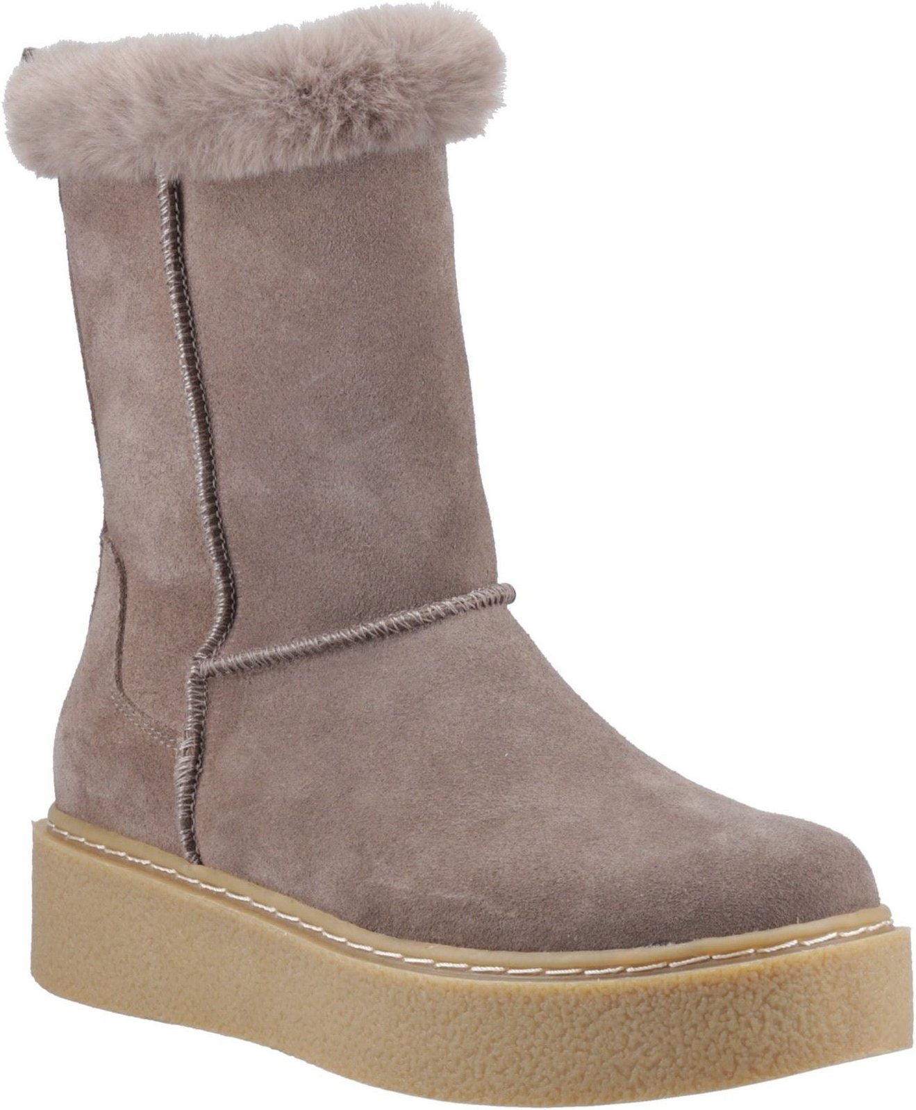 Hush Puppies Becca Mid Wildleder Damenstiefel Taupe