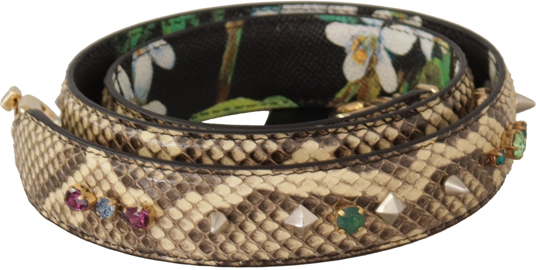 Dolce & Gabbana Elegante Beiger Pythonleder Schulterriemen für Damen