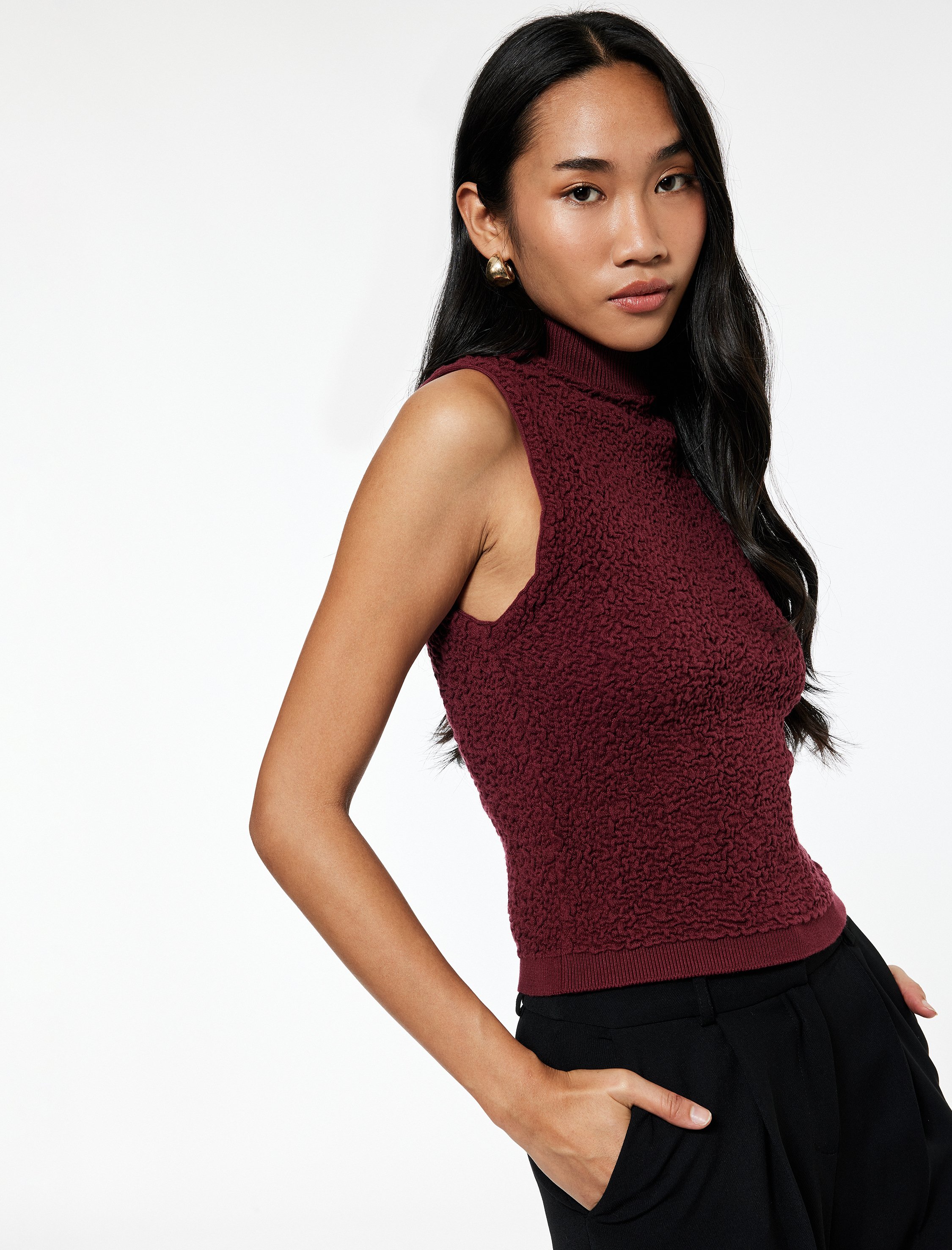 Koton TANKTOPS Ärmelloses Stricktop Stehkragen