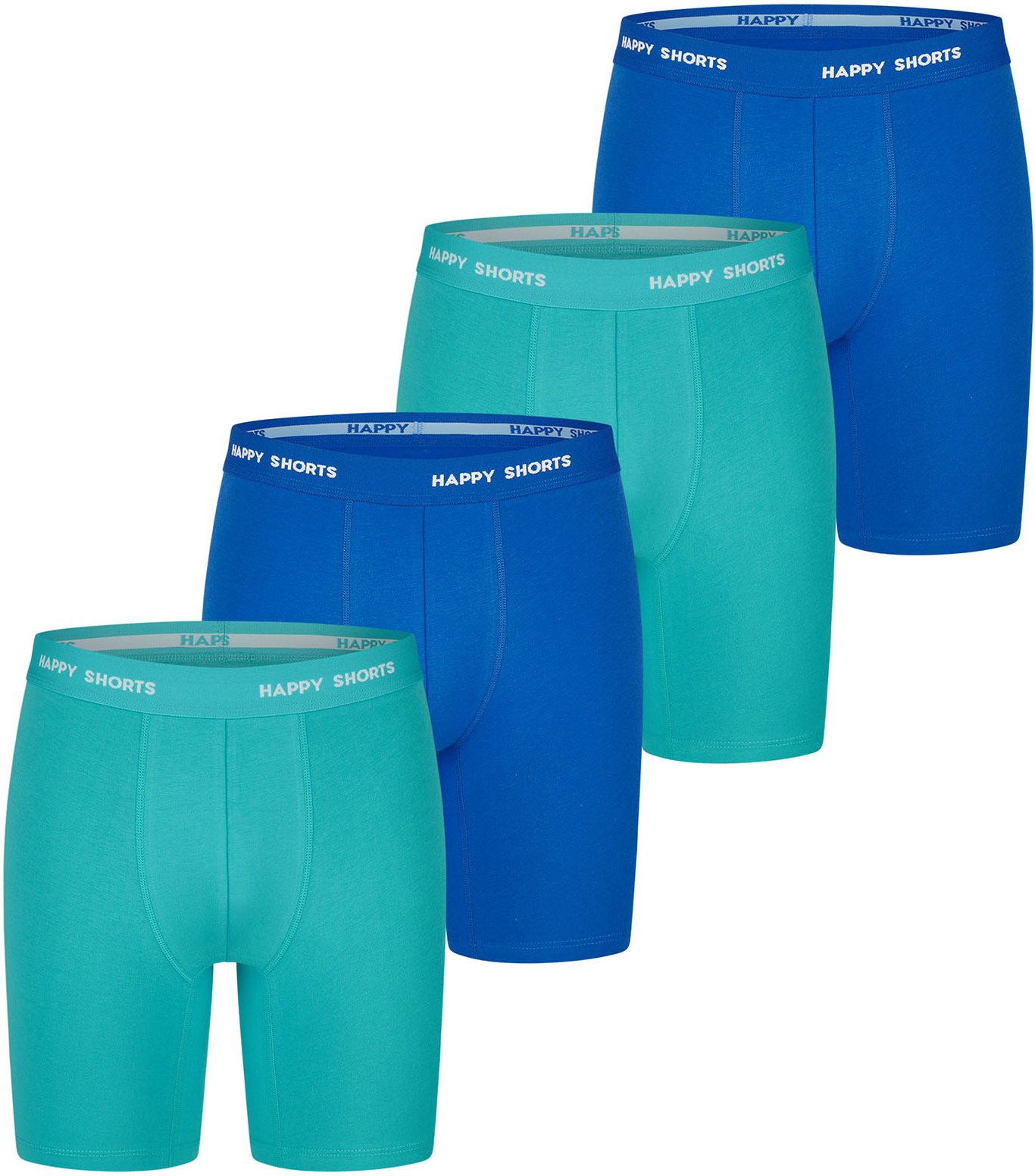 Thumbnail - Happy Shorts Herren Retro Boxer Neon Long 4-Pack Retroshorts, Vintage Boxer,