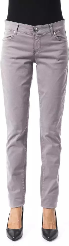 Grau Gerade-geschnittene Hose