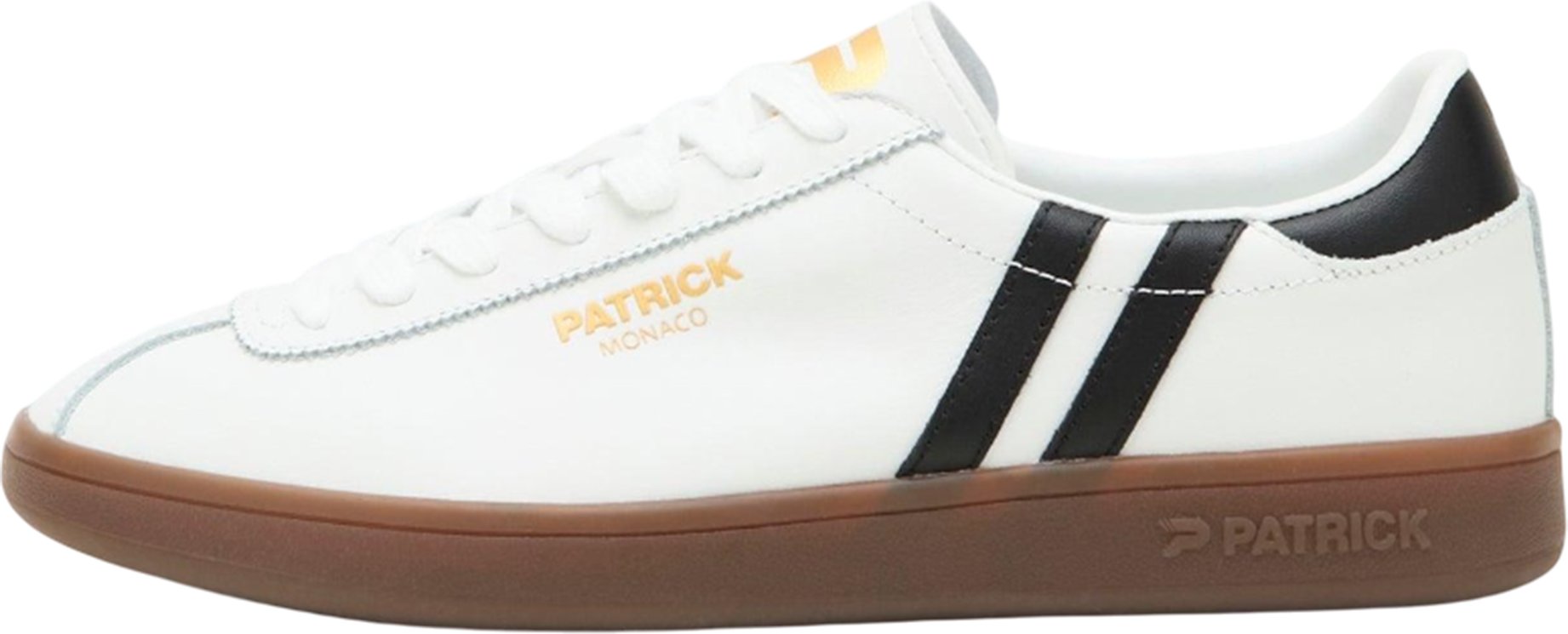 Patrick - "Monaco" Sneaker für Herren, Wildleder, Cupsohle (Weiß/Schwarz/dunkeles Gummi)