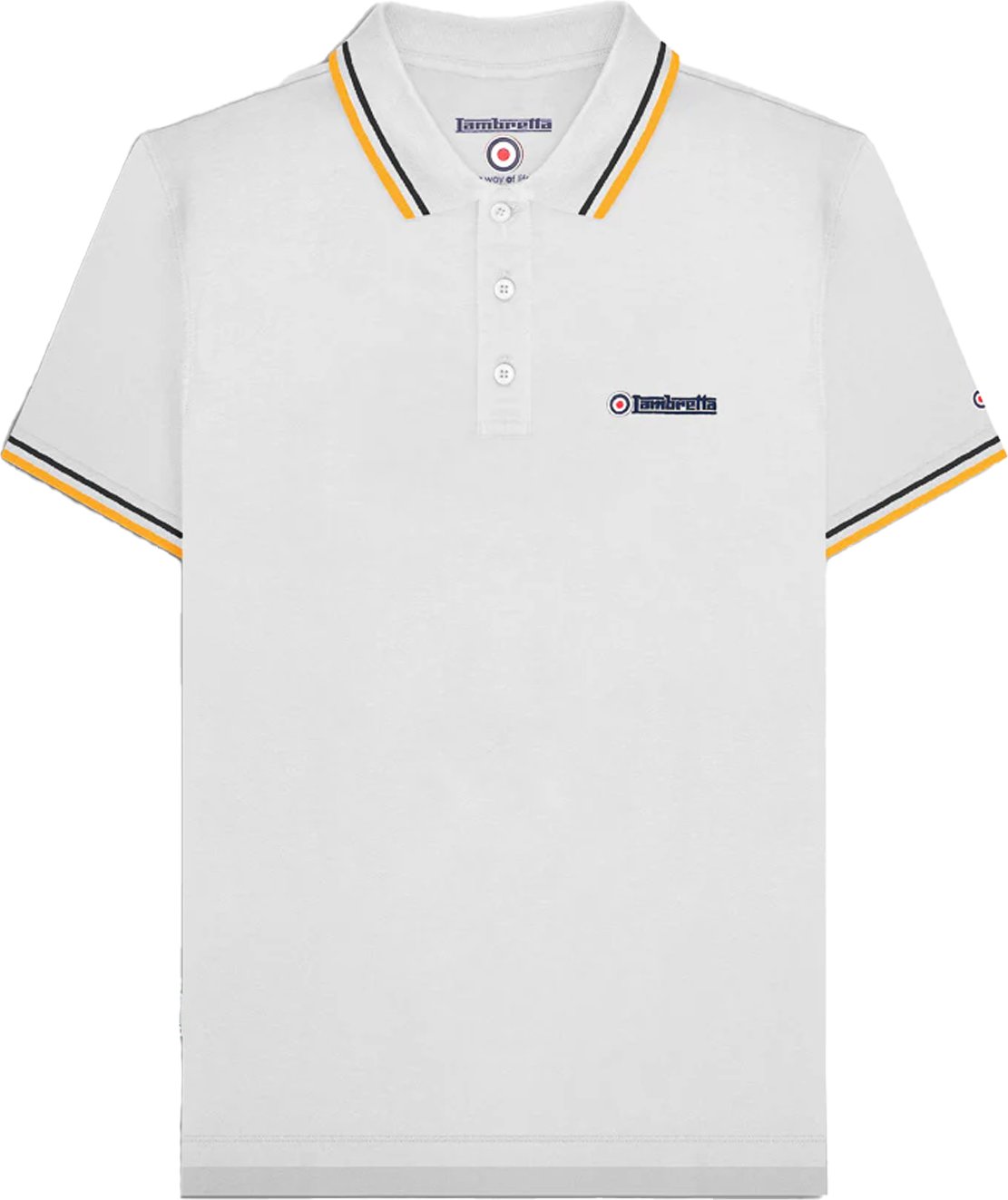 Lambretta - "SS25" Poloshirt für Herren (Weiß/Schwarz)