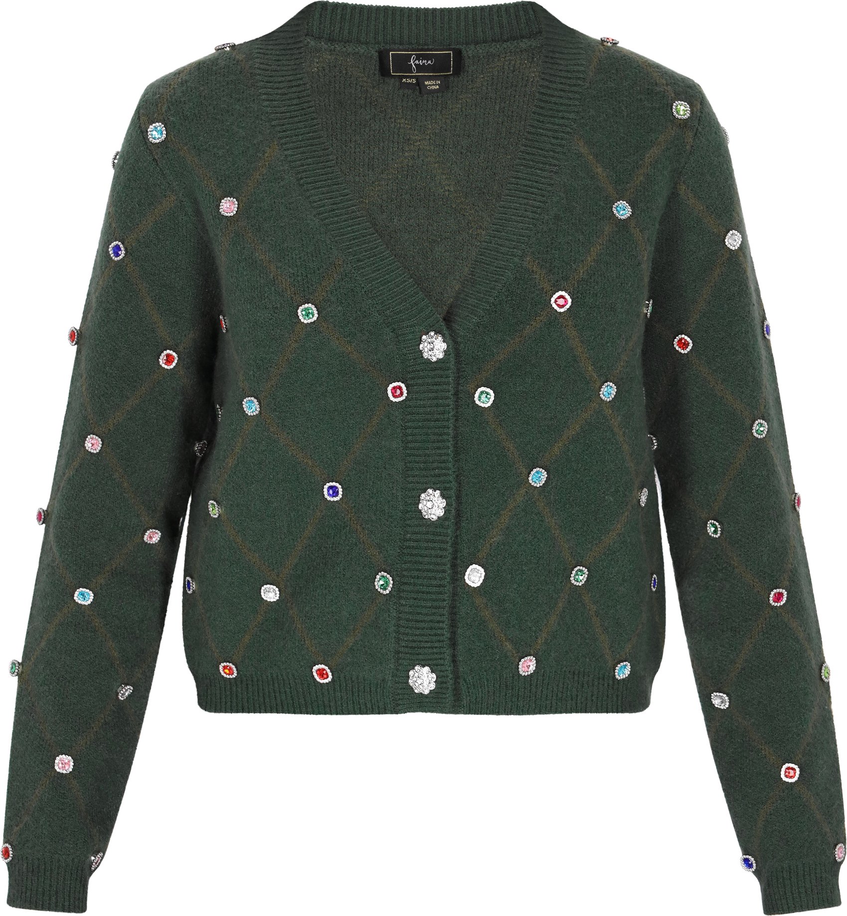 Faina Strickjacke Damen dunkelgrün