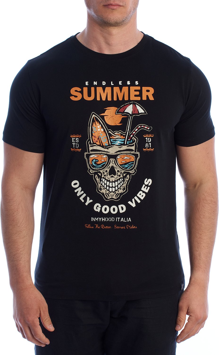 Herren Kurzarm Grafik Baumwoll-T-Shirt HS24MTS20-B