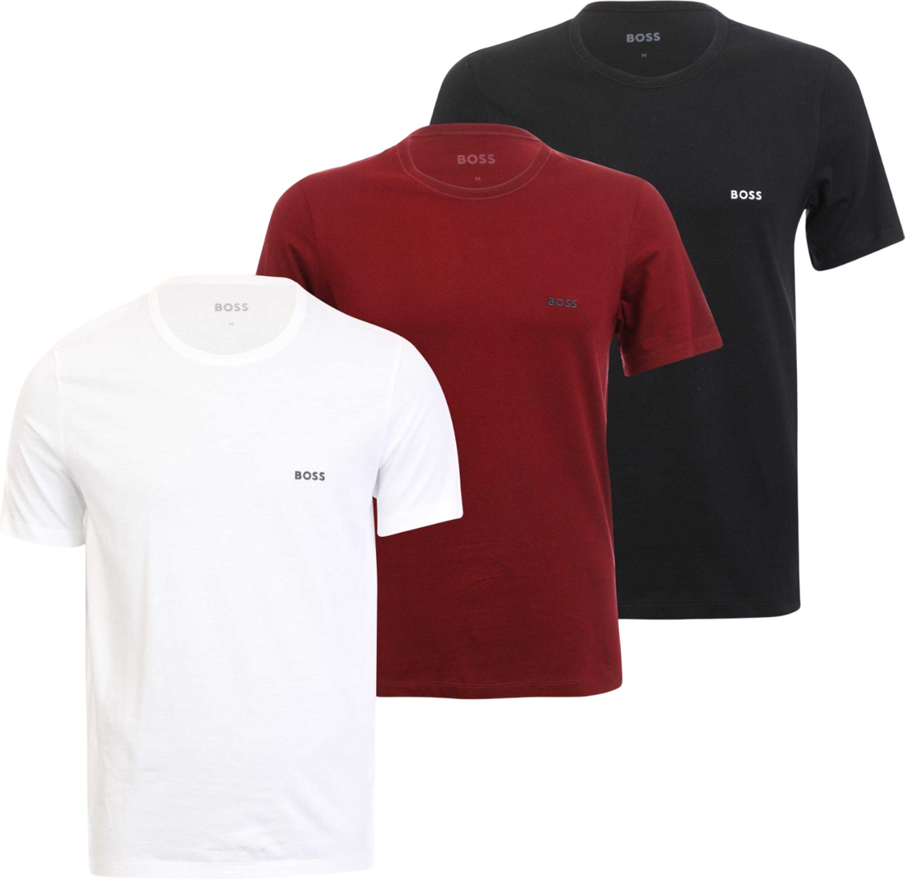 Boss - T-Shirt für Herren (3er-Pack) (Schwarz/Weiß/Weinrot)