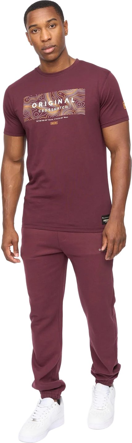 Crosshatch - "Mappedout" T-Shirt und Jogginghose für Herren (Rum Rosinen)