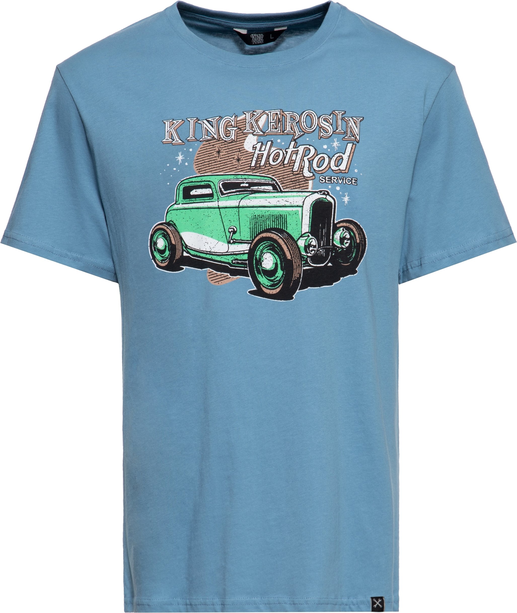 King Kerosin Herren T-Shirt Hotrod Service blau
