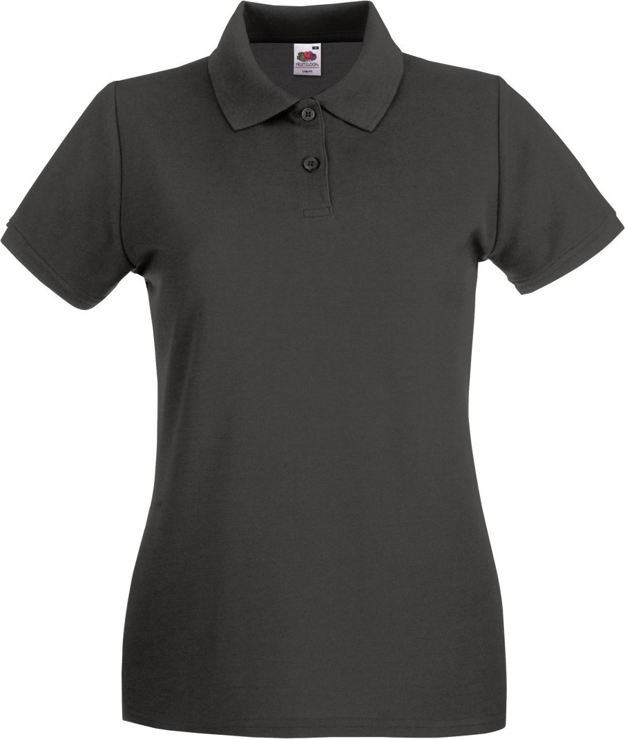 Fruit Of The Loom Damen Lady-Fit Premium Kurzarm-Poloshirt (Light Graphite)