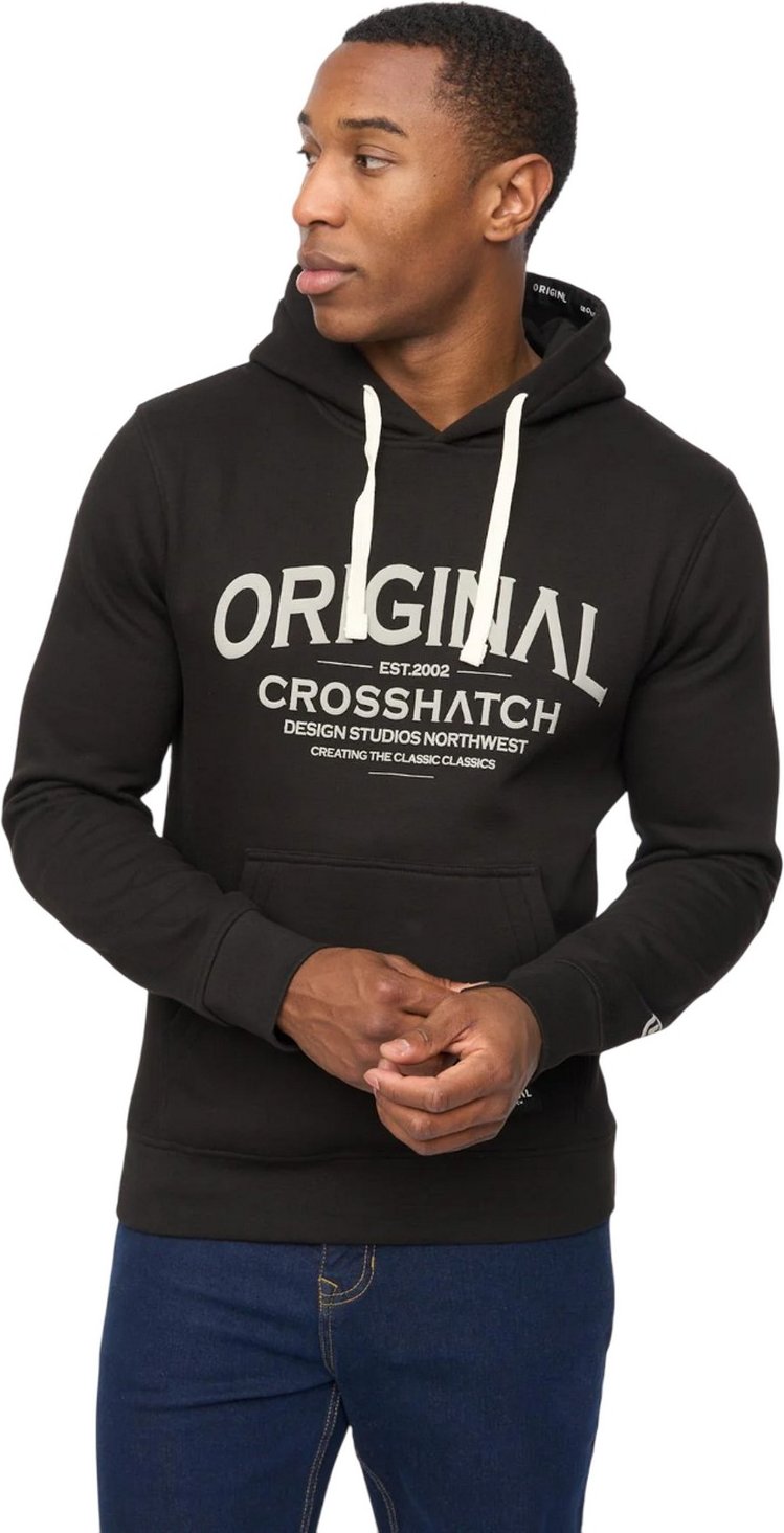 Crosshatch - "Vintarge" Kapuzenpullover für Herren (Schwarz)