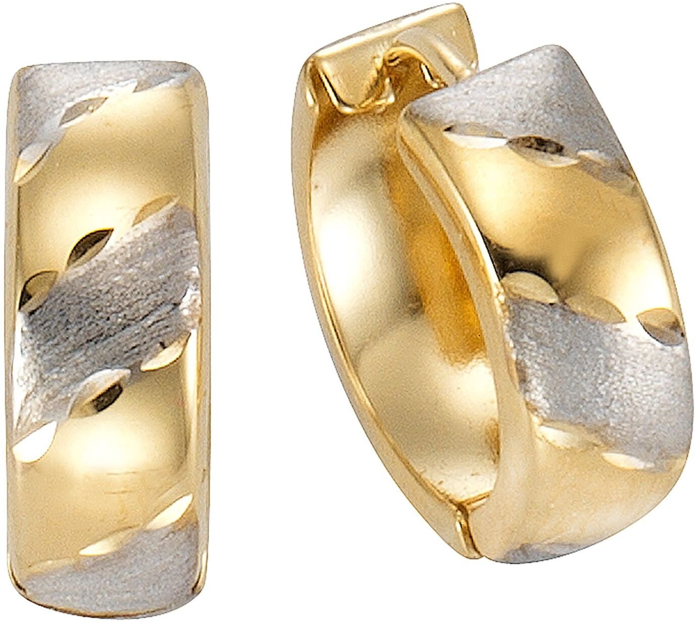 Fascination by Ellen K. Klappcreolen 585 Gold zweifarbig 15mm