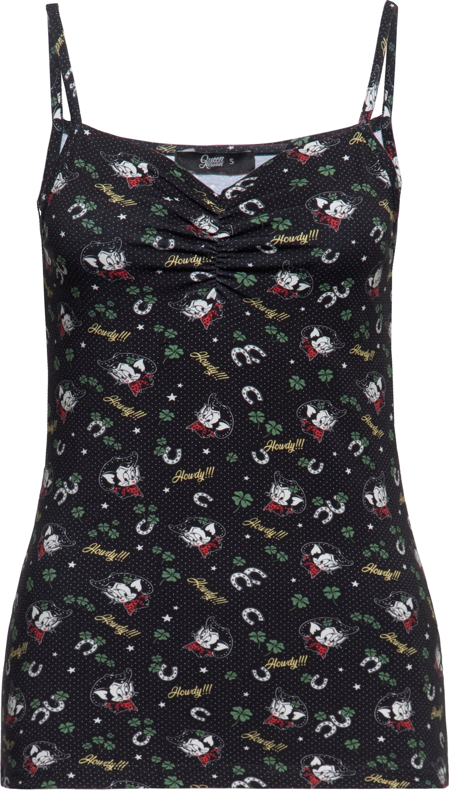 Queen Kerosin Damen Top Howdy schwarz