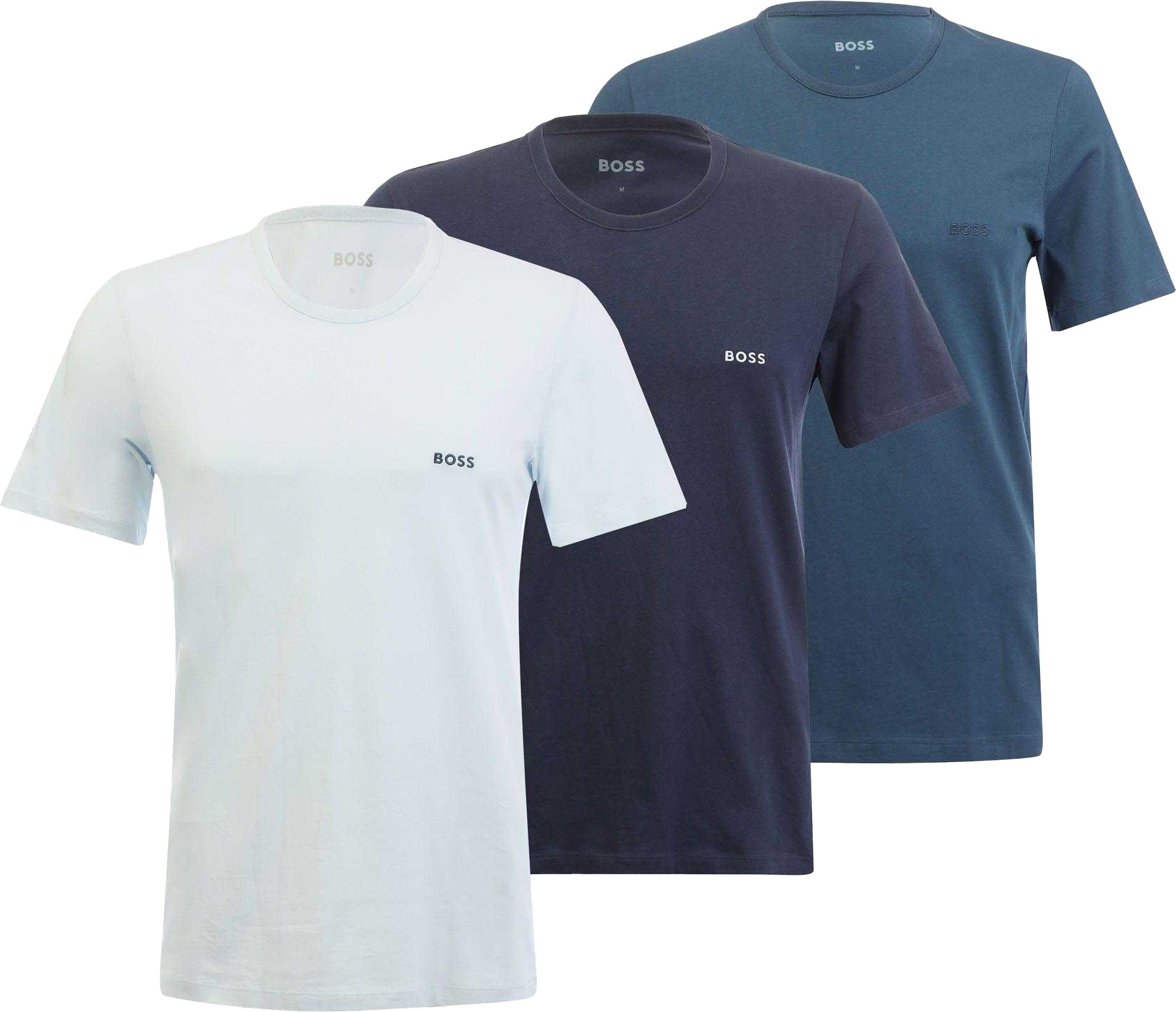 Boss - T-Shirt für Herren, Baumwolle (Weiß/Marine/Blau)