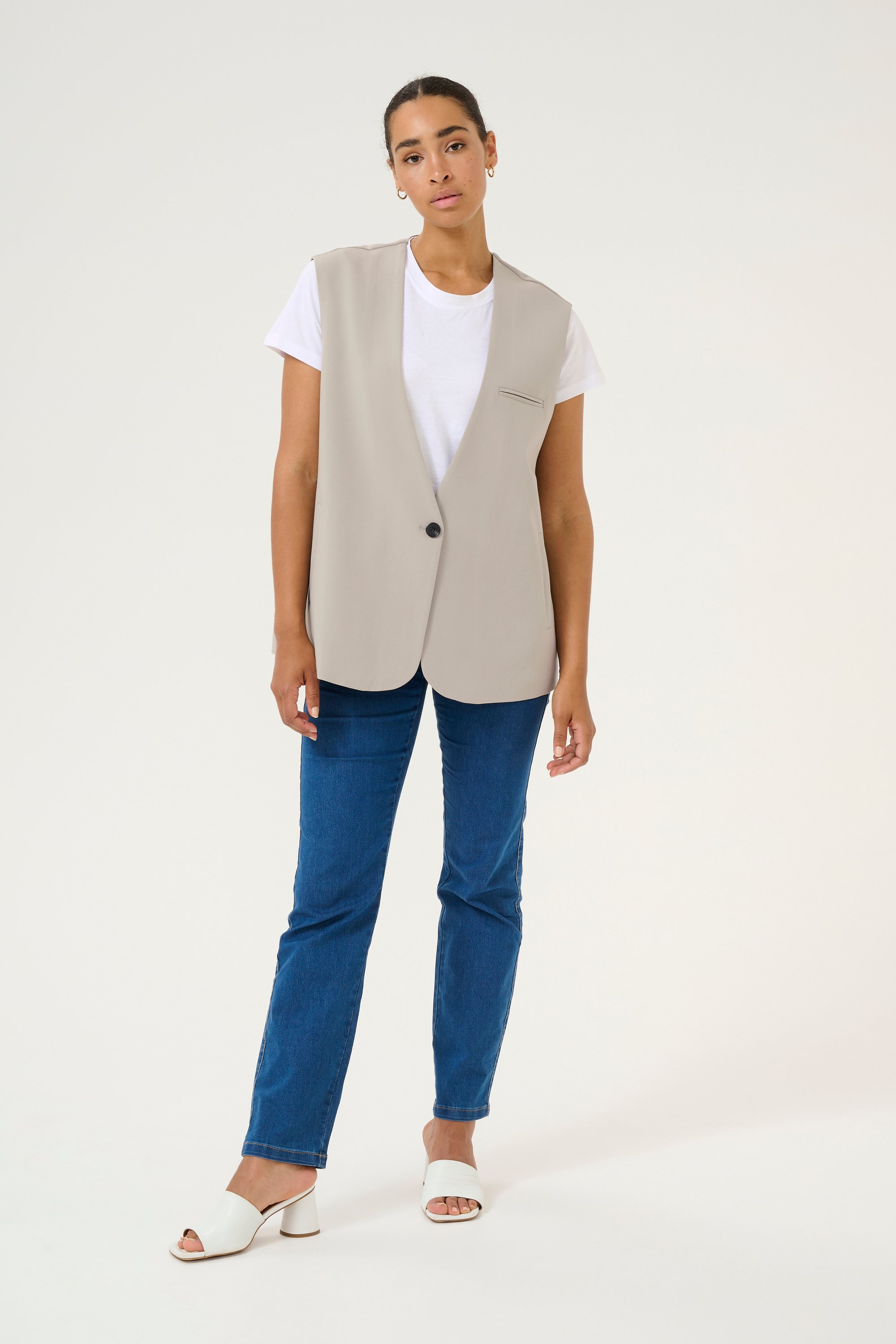 Thumbnail - Weste Baggy fit light grey