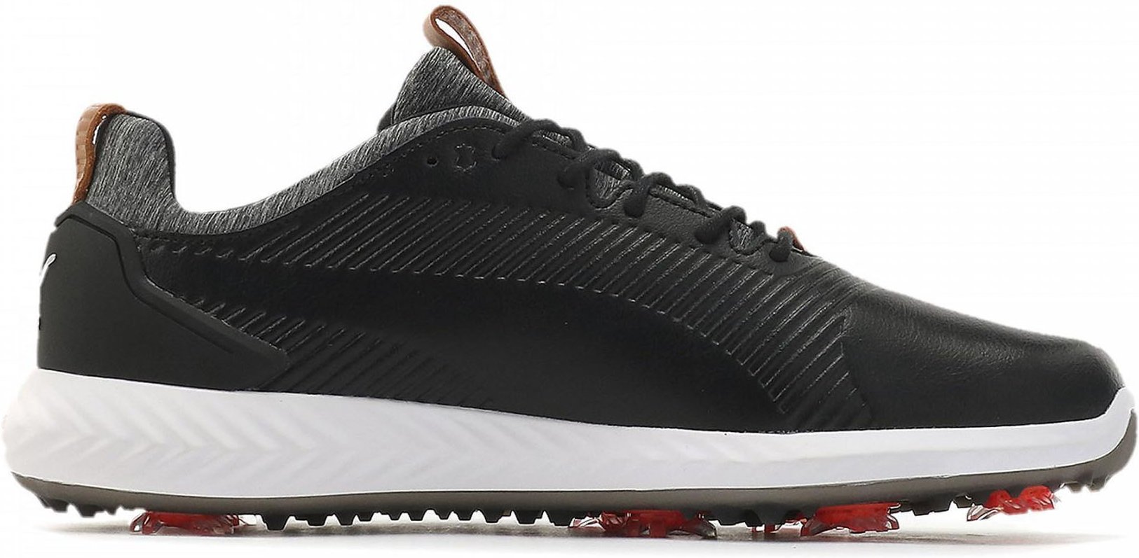 Puma Power Adapt 2,0 Golf Schnüre-up schwarzer glatte Leder-Herren-Trainer 190581 02