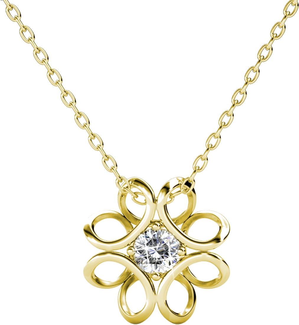 Narzissenanhänger - Gold und Kristall