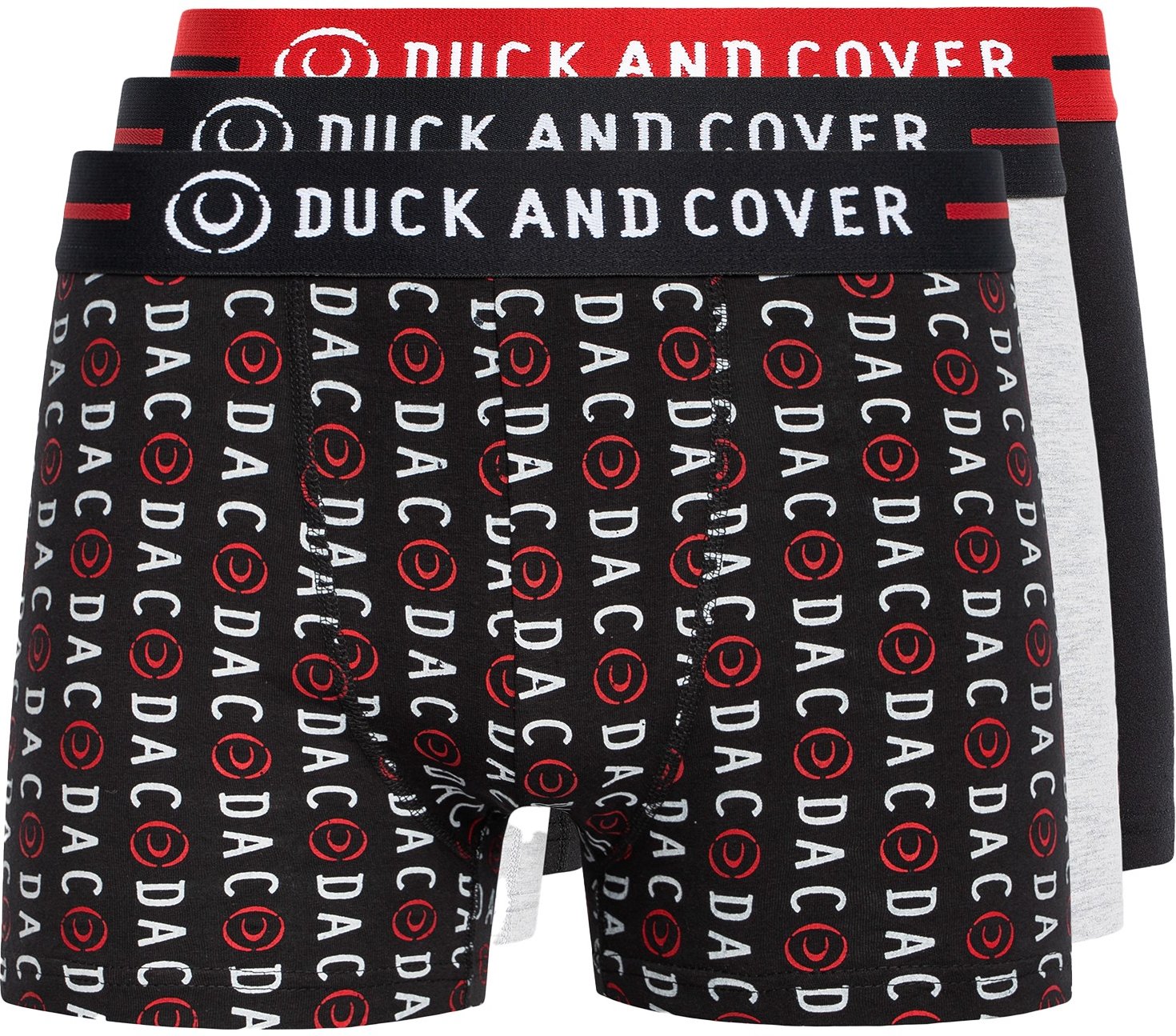 Duck and Cover - "Stamper" Boxershorts für Herren (3er-Pack) (Schwarz)