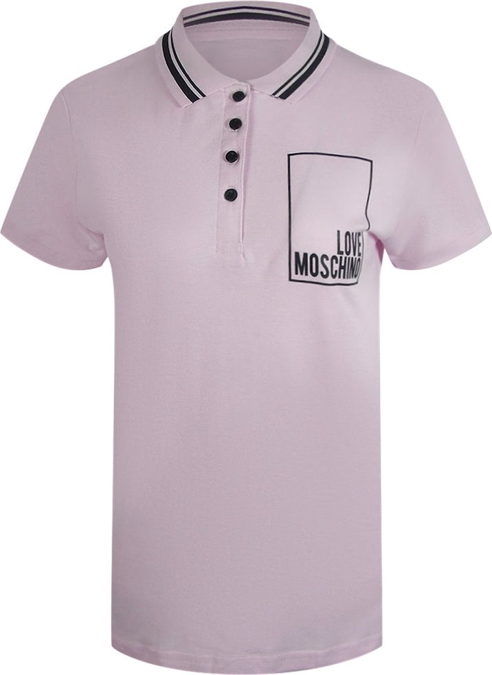 Love Moschino Small Box Logo Pink Polo Shirt