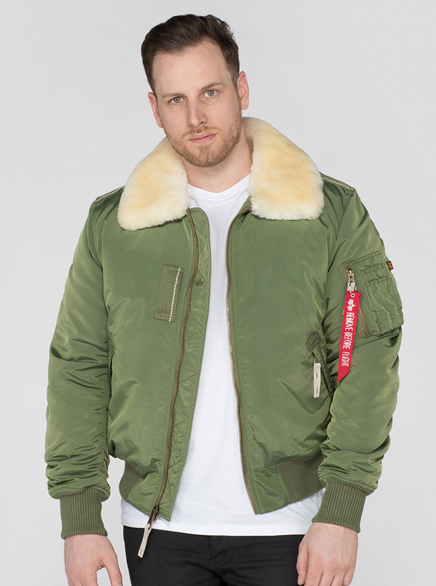 Alpha Industries Herren Injector III Flugjacke in Salbeigrün