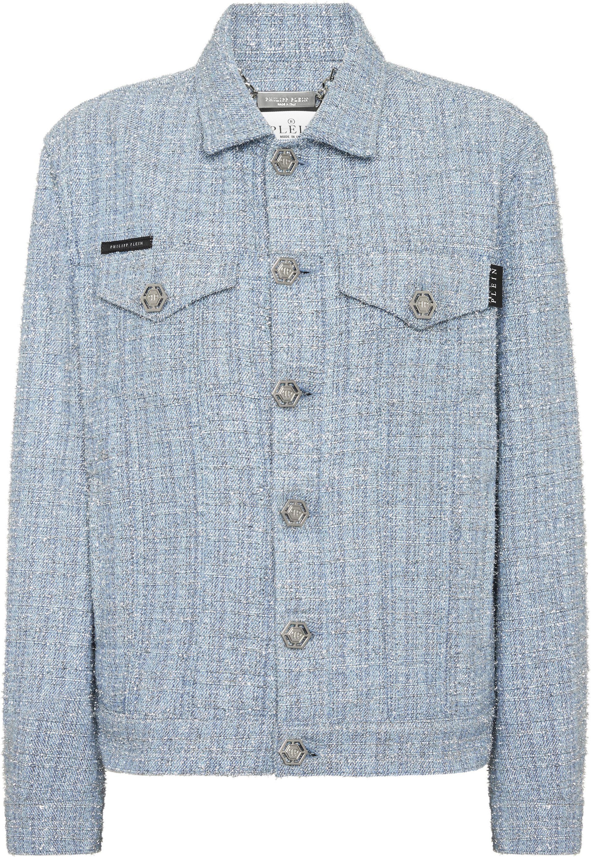 Tweed Denim Cropped Jacket