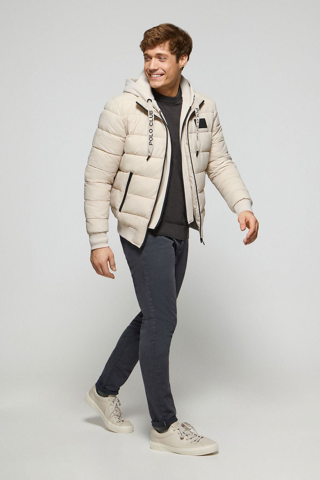 Steppjacke Canyon beige mit Polo Club Details