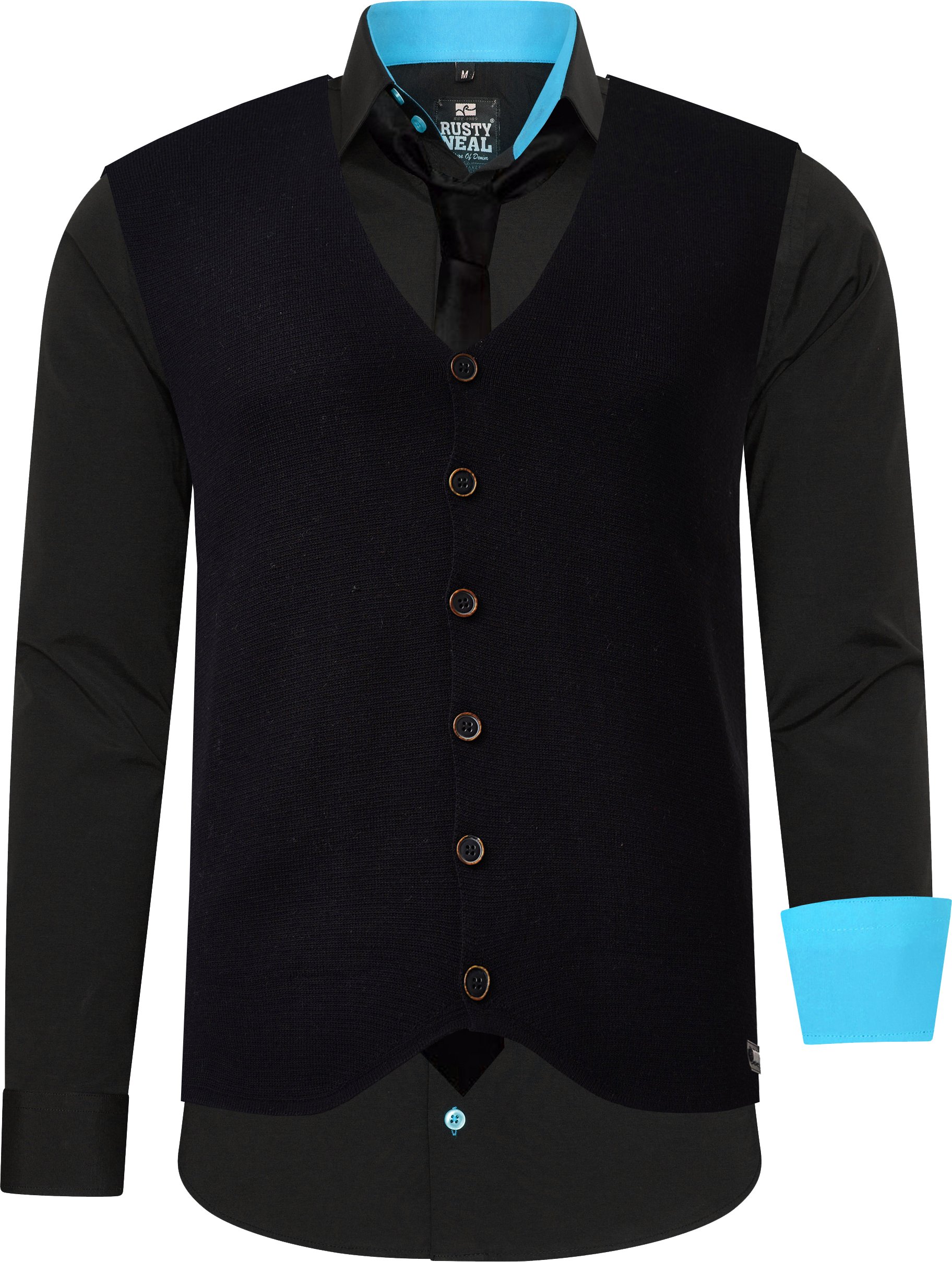 Hemd mit Weste und Krawatte 3er Set