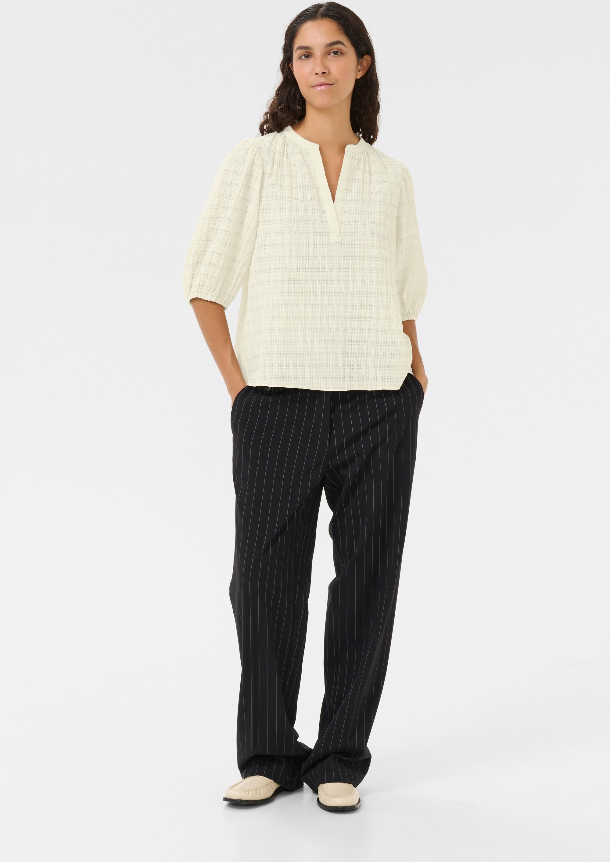 Kurzarm-Bluse KBAyo Classic fit white