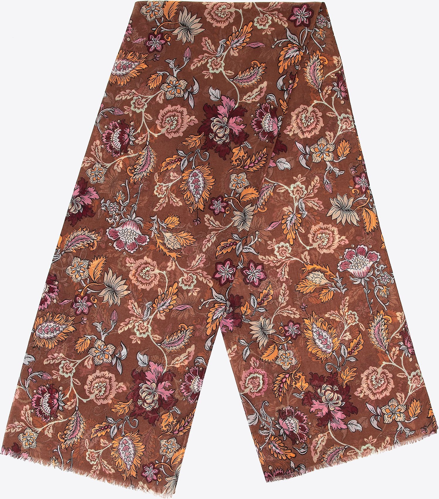 Wittchen Damenschal mit Blumenmuster, braun-orange, Polyester