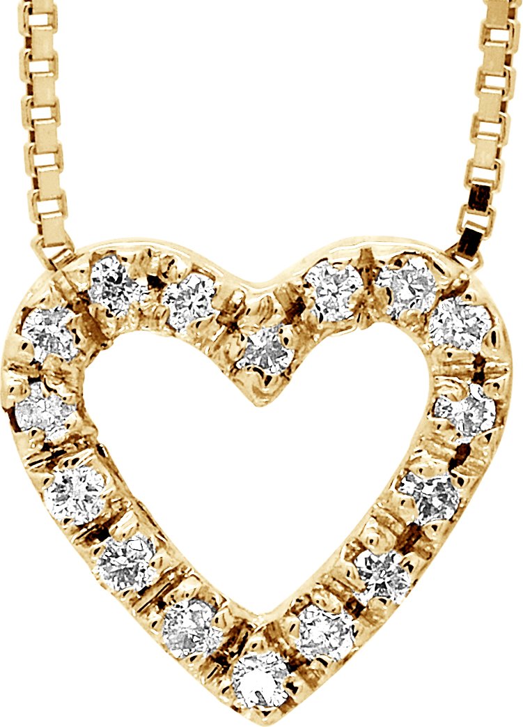 Collier HEART Diamants 0,070 Cts Or Jaune