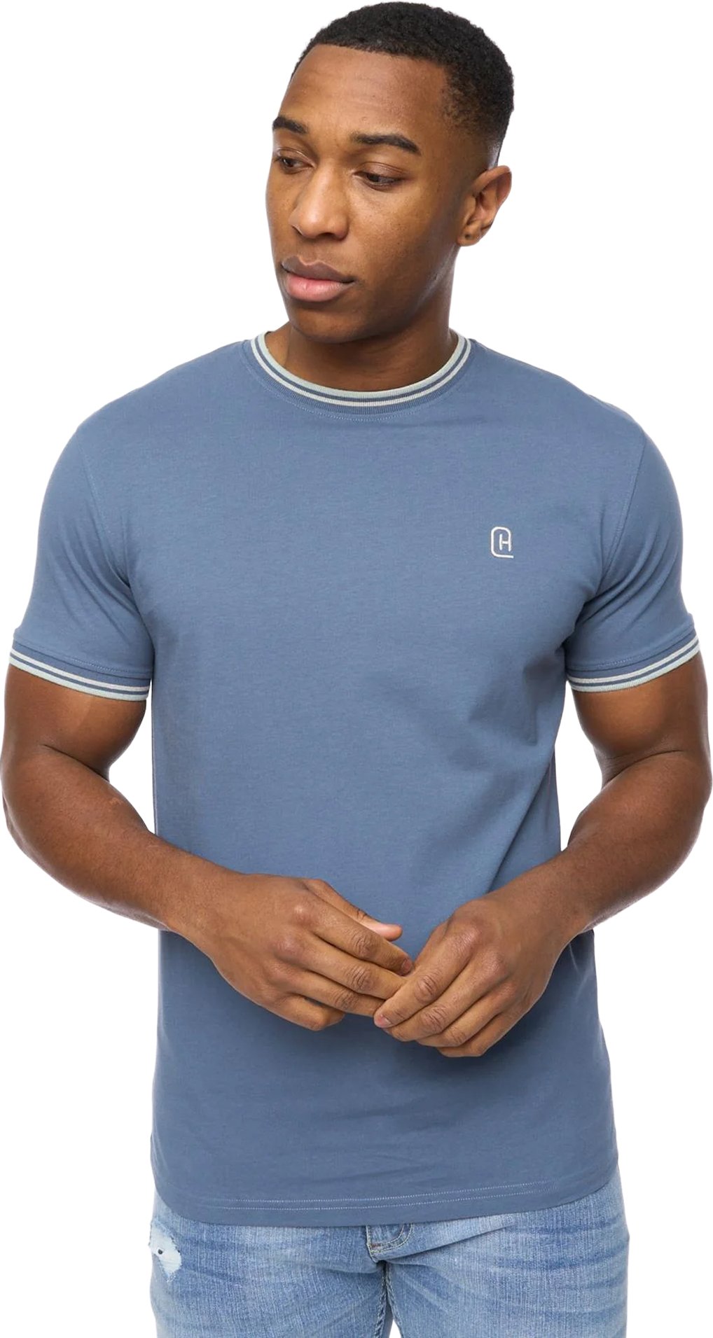 Crosshatch - "Shellworth" T-Shirt für Herren (Denim)