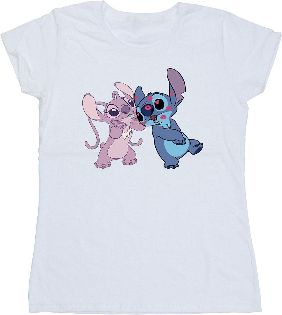 Disney - "Lilo & Stitch Kisses" T-Shirt für Damen (Weiß)