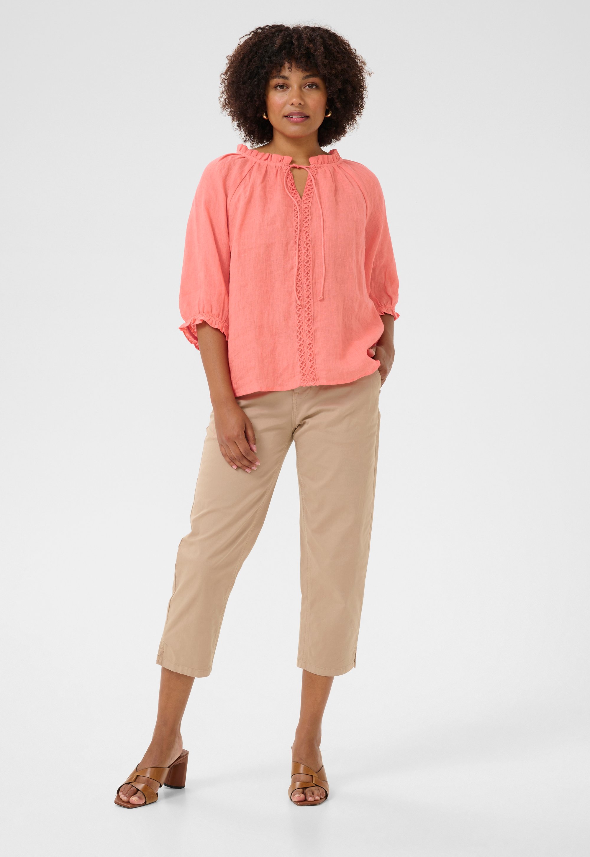 Thumbnail - Kurzarm-Bluse Regular fit rose