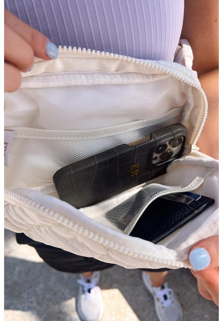 Thumbnail - Weißer gesteppten Puffer-Belt Bag Gürteltasche