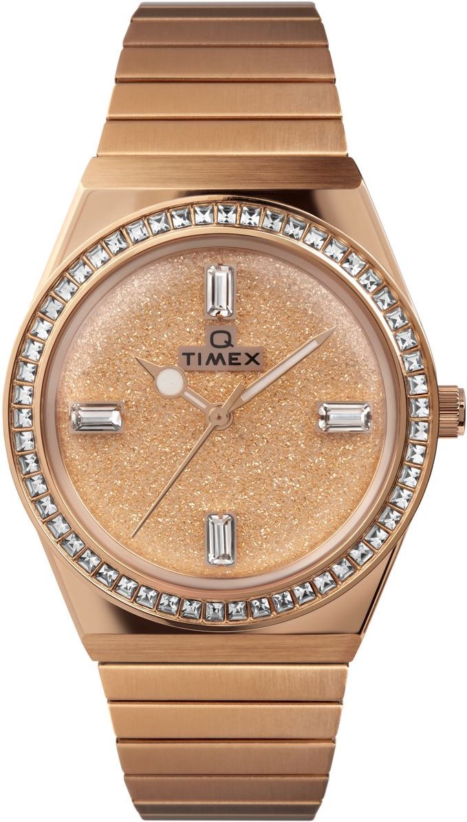 Timex Q Wiederauflage Damen Armbanduhr Rose Gold TW2W10700