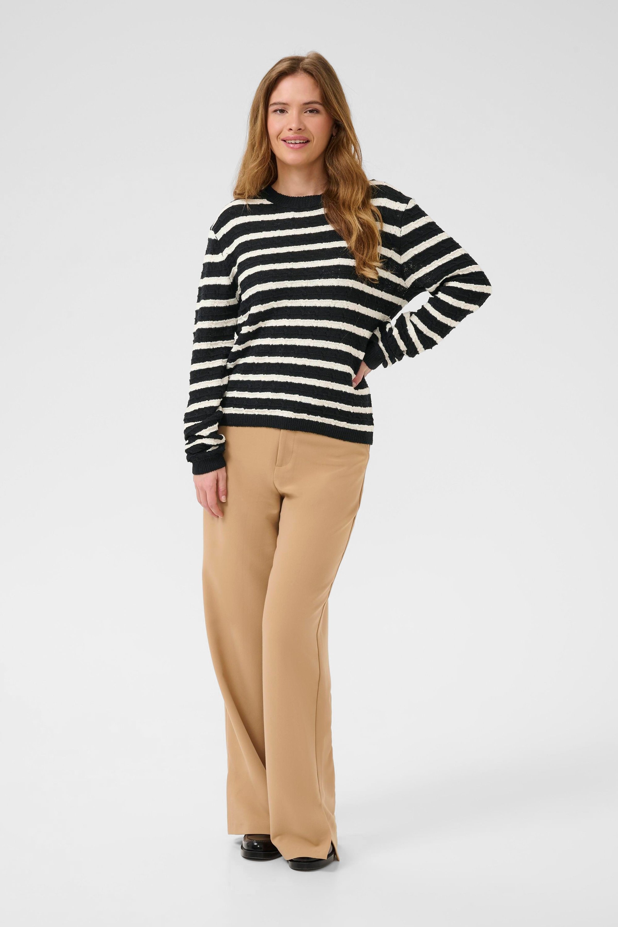 Strickpullover CUursula Casual fit black offwhite