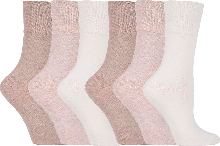 Damen 6er Pack nicht elastische Diabetikersocken mit handgekettelten Zehennähten